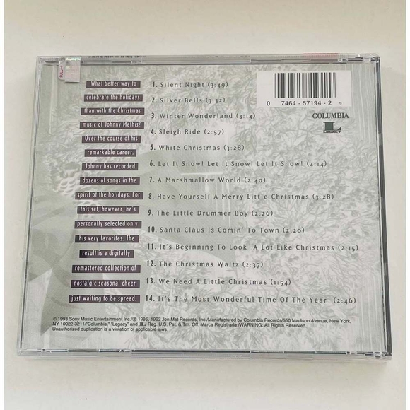 CD Johnny Mathis - The Christmas Music Of Johnny Mathis: A Personal Collection - Picture 2 of 2